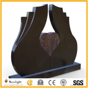 European Double Heart Shaped Headstones Granite Tombstones with Vase - Xiamen Sunlight Stone lmport & Export Co., Ltd. - China