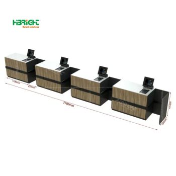 Convenience Store Wooden Cashier Table Checkout Service Express Checkout Counter for Sale - Suzhou Highbright Enterprise Limited - China