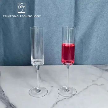 Best Sale 6oz Clear Square Glass Drinkware Champagne Glasses Flutes Elegant Champagne Flutes - Anhui Tsintong Technology Co., Ltd. - China