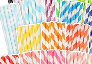 Biodegradable Striped Paper Straws, Paper Drinking Straws for Party, Events and Crafts, Baby Shower Decorations - XIAMEN TEAMWORK PACK LIMITED - China