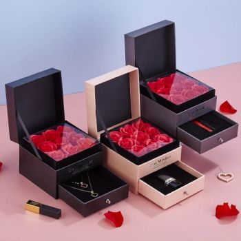 Double Rose Gift Box Drawer 9 Flower Boxes Lipstick Necklace Ring Perfume Valentine's Day Birthday Gift - Shenzhen Flying Supply Chain Co., Ltd. - China