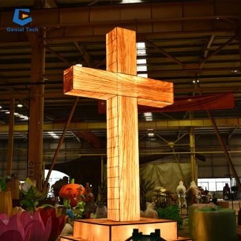 Custom Jesus Religious Lantern Cross 5m SG-RT37 Flower Metal LED 1Y Waterproof MOQ1 - Sichuan Genial Technology Co., Ltd. - China