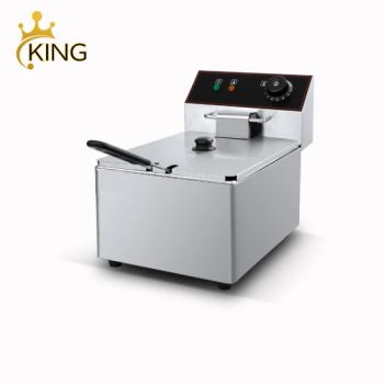 Commercial Kitchen Equipment Single Tank Electric Deep Fryers 8L Potato Chip Fryer Counter Top Chicken Fryer for Restaurant - Guangzhou Kingfood Catering Equipment Co., Ltd. - China