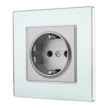 Mvava CE Certificate EU Type Grey Plug and Socket Glass Panel Cover Wall Plates Electric Outlet Socket - Wenzhou Mvava Electrical Technology Co.,Ltd - China