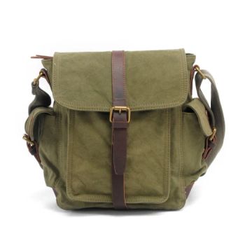 Trendy Waxy Canvas Messenger Bag for School and Travel MOQ 1piece Season All Style Retro Strap Cotton Origin China Hardness - Foshan Ringnok Leather Industry Co., Ltd. - China