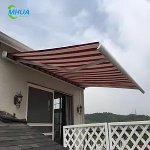 Motorized Electric Balcony Full Cassette Aluminum Awnings Rain Cover Retractable Outdoor Patio Balcony Folding Arm Fabric Sunshade Awnings - Mhua Group - China