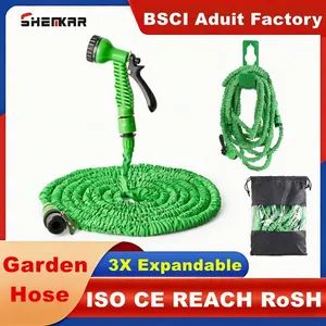 Lightweight Magic Expandable Garden Hose 25FT 50FT 75FT 100FT Latex Rubber Garden Water Hose with Garden Water Gun - Yangjiang New Sports Technology Products Co., Ltd. - China