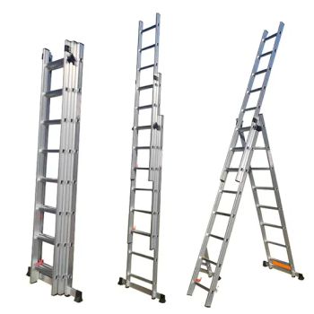 3-Section Aluminum Alloy Telescopic Ladder Straight and Step Folding Light Attic Domestic Ladders - Free Market Co.,ltd - China