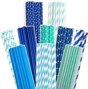Blue Paper Straws for Drinking Disposable Straws Welcome by People with High Quality - XIAMEN TEAMWORK PACK LIMITED - China