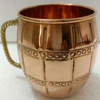 Designer Copper Mug, Packaging Type: Cardboard Box Size 5" Weight 160gm With Handle Yes Material Copper Model Number - R.F Metal - India
