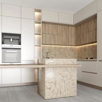 PA Factory Custom PVC Kitchen Cabinets Designs Cuisine and Other Kitchen Furniture Wooden Modern Kitchen Cabinet Islands - Guangdong Baishan Furniture Co., Ltd. - China