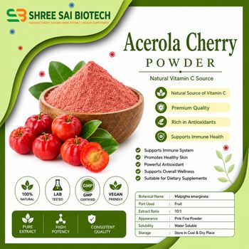 Acerola Cherry Powder Manufacturer in India - SHREE SAI BIOTECH - India