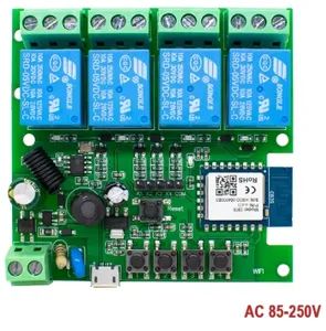 Tuya Relay 4CH Smart Home Switch Module 85-250V RF 433 Radio Remote Control Work with Alexa Google Home - Shenzhen Scimagic Development Technology Co., Limited - China