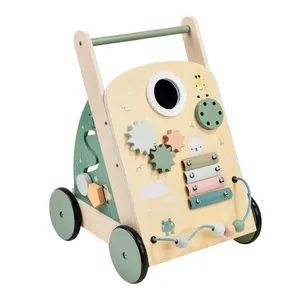 Montessori Baby Wooden Walking Trolley Strollers Walkers & Carriers Activity Walker Educational Toys for Kids Toddler Boys Girls - Lu'an Woma Import and Export Co., Ltd. - China