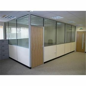 Toughened Glass Office Partition Height 9 Feet Color Transparent Position Interior Glass Type Toughened Material Glass & - Abodos Studio Private Limited - India