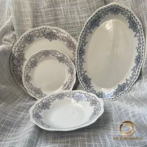 Crown Flower Gary 20PCS Dinner Set Pad Printing Porcelainware Ceramic Tableware Kitchenware - Linyi Longying International Trade Co., Ltd. - China