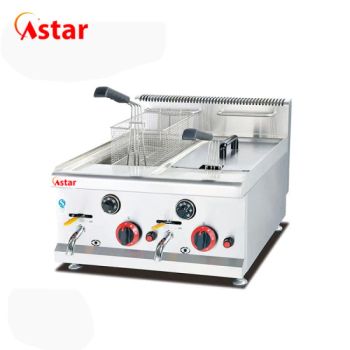Astar Catering Equipment Counter Top Luxury Gas 2-Tank Deep Fryers - Guangzhou Astar Kitchen Equipment Co., Ltd. - China