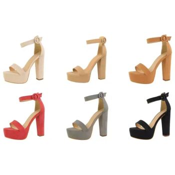Women's High Heel Platform Sandals Ankle Strap Chunky Block Heel Shoes for Party and Evening Wear Fashionable Ladies Footwear - Quanzhou Fengze District Zhaocai Jinlu Trading Co., Ltd. - China
