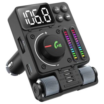 Mt01 Ambient Light Car Bluetooth Adapter FM Transmitter MP3 Music Player Type-C + USB Car Charger - Colpoint Technology Limited - China