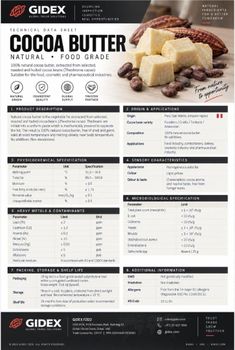 Natural Cocoa Butter (Manteca de Cacao) – 100% Pure, Food Grade, Unrefined, Venezuelan Origin - GIDEX FZCO - United Arab Emirates