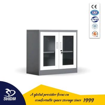 Home Office Metal Book Cabinet Glass File Storage Rack with Door - LUOYANG SHIDIU IMPORT AND EXPORT CO., LTD. - China