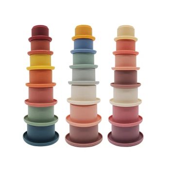7-PCS Silicone Stacking Cup Toys Nesting Cup Children Educational Toy Kids Learning Activity Baby Bathing Toy - Jinjiang Chendai Yilai Craft Company - China