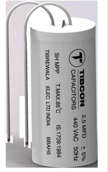Ceiling Fan Capacitor, For Fans, 2.5 MFD Brand Tibcon Material Aluminium Capacitance 2.5 MFD Usage/Application Fans Mounting Type Panel - Durga Airconditioning - India