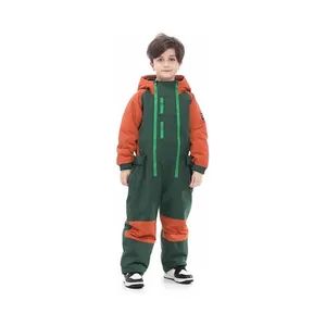 Children Windproof Winter Waterproof Snow Jackets Pants Kids Ski Suit Jumpsuit Overall - Jinzhou City Hejin Clothing Co., Ltd. - China