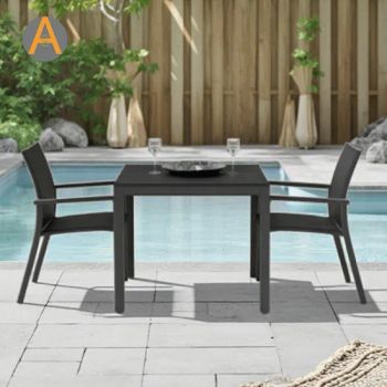 2 Seat Dining Table and Stackable Armchairs Restaurant Outdoor Garden Park Furniture Set - Foshan Artsun Furniture Co., Ltd. - China