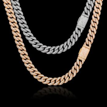 Hot Selling Fashion Jewelry Iced out Metal Material Brass Men Hip Hop Zircon Cuban Link Chain Necklace - Dianzi Jewelry Manufacture Co., Ltd - China