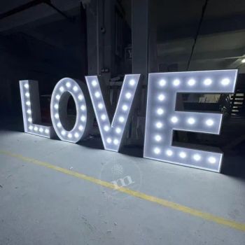 Love White Backdrop Party Backdrop Stand Backdop with Bulbs Lights Wedding Decor Furniture Backdrop - Foshan Max Event Furniture Co., Ltd. - China