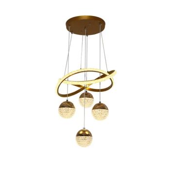 Nordic Luxury Decoration House LED Pendant Lights with Balls Iron Crystal Rings Chandeliers for Restaurant Hote - Fuzhou Reacheight Imp & Exp Co., Ltd. - China