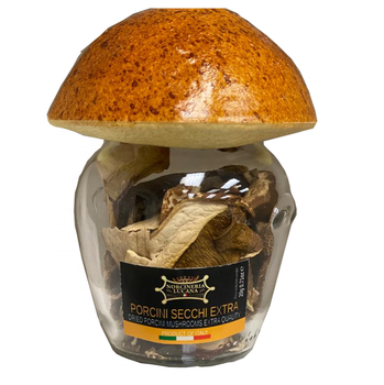 DRIED PORCINI MUSHROOMS Boletus edulis made in Italy extra quality customizable label special jar - NORCINERIA LUCANA DI DI SANTO ANTONELLO - Italy