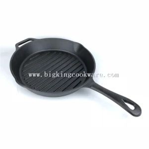 12 Inch Home Kitchen Outdoor Cookware Round Cast Iron Skillet Fry Pan - Hebei Bigking Cookware Co., Ltd. - China