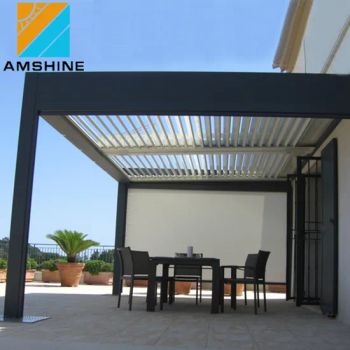 3X5 Garden Outdoor Kitchen Aluminum Electric Pergola Patio Canopy Louvered Roof Factory Price - Suzhou Amshine Building Material Co., Ltd. - China