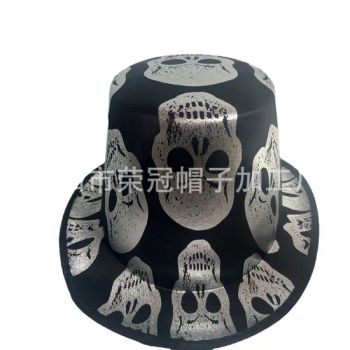 Halloween Lincoln Hat with Gold Foil Ghoul Design and EVA Structure - Dongyang Rongguan Hat Processing Factory - China