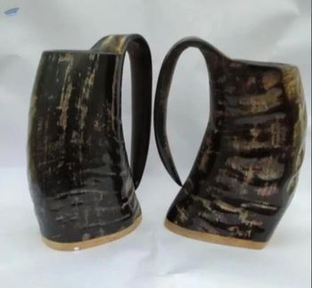 Buffalo Horn Mugs Texture Smooth, Natural Application Fashion And Garments Accessories Material Buffalo Cow Horn, Brass, Bone, Resin, Wood, Glass, Metal, -  BS International  - India