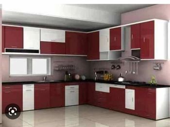 Modern L Shaped Aluminium Modular Kitchen Appearance Modern Material Aluminium Finish Type Polished Door Finishing - Shivansh Enterprises - India