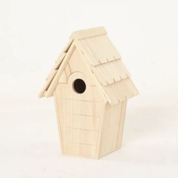 Home Decoration House Shaped Wood Bird Feeder Garden Bird Houses - Caoxian Zhongyi Wooden Co.,Ltd - China
