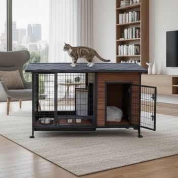 Zd Durable Waterproof Pet Dog House Indoor Outdoor Puppy Shelter Kennel with Air Vents and Elevated Floor - Dongying Zhengda Metal Product Co., Ltd. - China