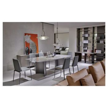 Modern Furniture Kitchen Dining Table 6 Set Luxury Restaurant Arylic Leg Fendi White Marble Top Dining Room Sets Dining Tables - Shenzhen Prima Housing Co., Ltd. - China