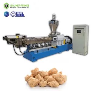 Soya Chunk Machine + Soyabean Meal Extrusion Plant Based Veggie Burger Protein Extruder Soya-Chunks-Machines New Technology Meat Processing in China - Jinan Sunpring Machinery & Equipment Co., Ltd - China