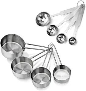 Food Grade Quality Stainless Steel Measuring Spoons and Measuring Cups Set of 8 Pieces - Nanan Unicome Gift Co., Ltd - China