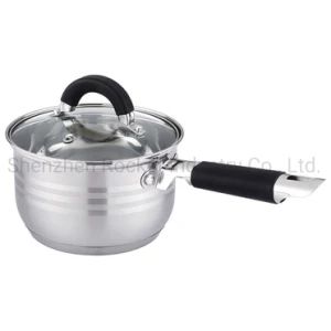 Silicagel Handle Saucepan Stainless Steel Pots and Pans Polish Mirror Brand Name OEM HS Code 739323 Model NO. RG02B005 Delivery Date - Shenzhen Rocket Industry Co., Ltd. - China