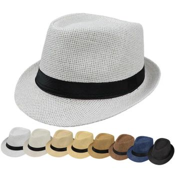 Hot Sale Cheap Fashion Custom Printed Logo Panama Fedora Straw Hat for Men Women Summer Paper Grass Beach Jazz Hats - Market Union Co. Ltd. - China
