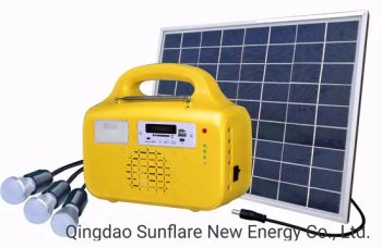 MP3/FM Radio/Supporting Fan 20W LED Solar Power Energy Home Lighting System - Qingdao Sunshine New Energy Co., Ltd. - China