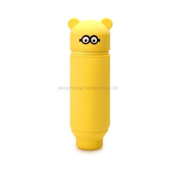 Boy Girls Silicone Animal Shape Pencil Case Silicone Round Pen Holder Children Creative Yellow Pen Holder - Jining Partner Outdoors Co., Ltd. - China
