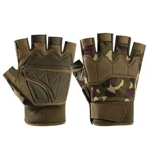 Customized Hunting Cycling Climbing Fingerless Hiking Motorcycle Gloves Unisex Black Green Tactical Gloves - Yuemai Outdoor & Camping Co., Ltd. - China
