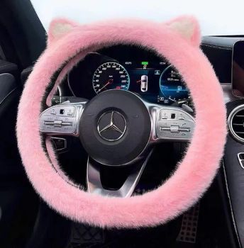 Fur Cute Plush Design Girl Use Car Steering Wheel Cover Brand OEM Material PU Warranty Yes Size Standard Color Optional Type All-match - Enter Link Services Co., Ltd Gz - China