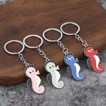 Colorful Enamel Seahorse Metal Carabiner Keychain Unique Marine Style Keyring UV Printing - Guangzhou Zhuojiang Arts and Crafts Co., Ltd - China